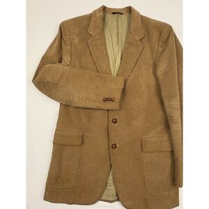 VTG Austin Manor Wide Wale Corduroy Blazer Elbow Patches Envelope Pockets 42L